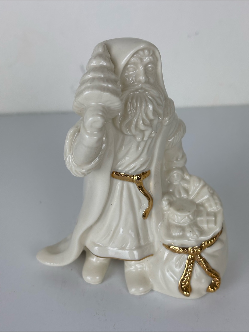 Lenox White Ceramic Santa Figurine with Gold Accents - Picture 2 of 10